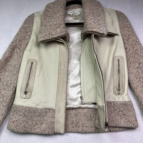 Alex Gaines Jacket Women's Small Leather Suede Cashmere Full Zip - Picture 10 of 13